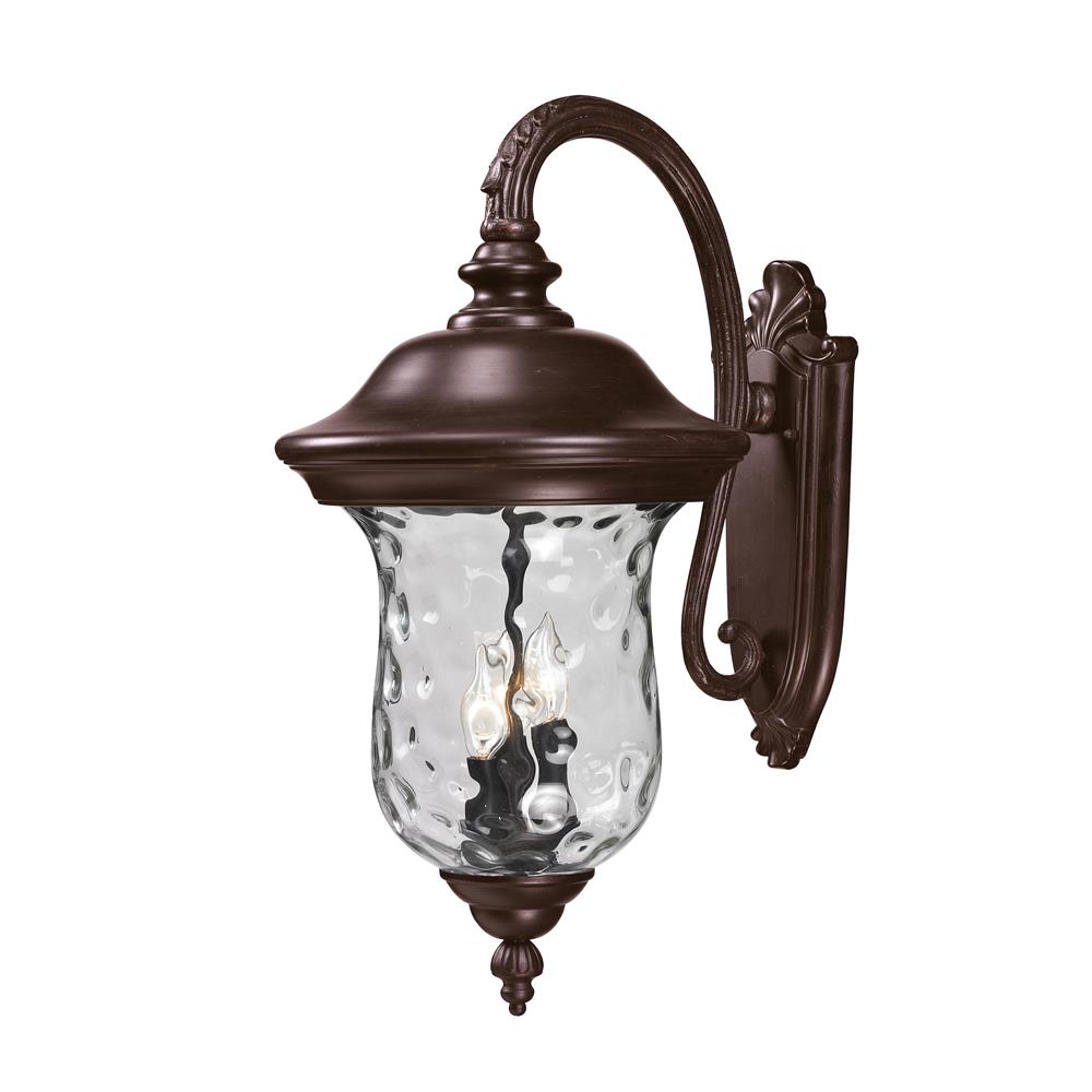 Z-Lite 534B-RBRZ Outdoor Wall Light in Bronze with a Clear Waterglass Shade